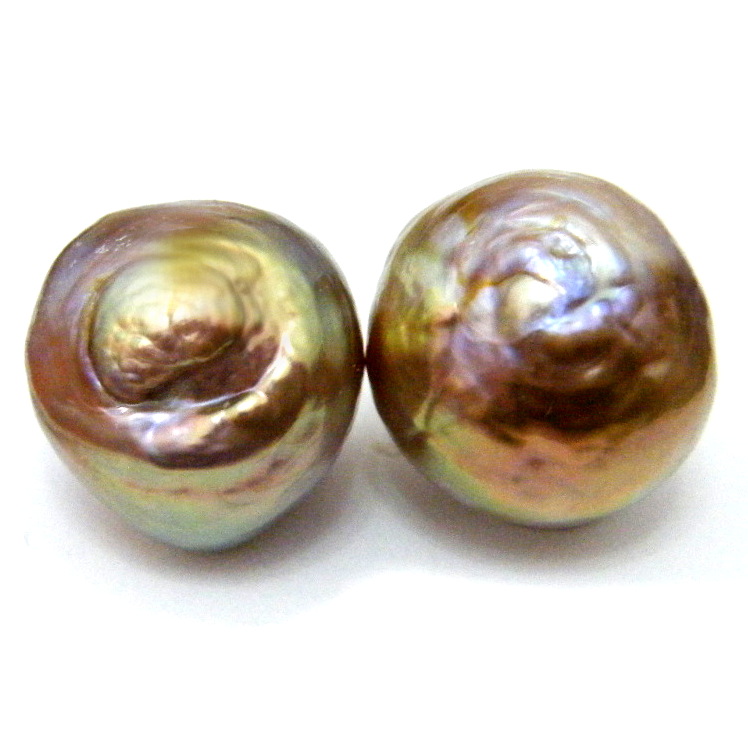 Natural Colours 11-15mm Rounded Ripple Undrilled Pairs